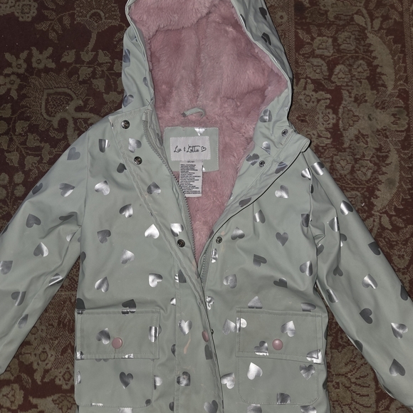 Silver Heart Hooded Jacket with Pink Lining - Picture 1 of 2